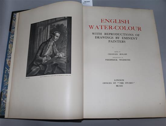 Holmes (ed.), English Water-Colour, The Studio, 1902, 66 tipped-in colour plates with titled tissue guards, folio, ex-libris,